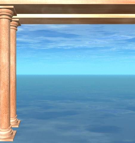 columns with sea and sky