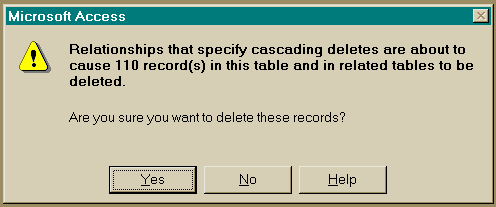 Cascade Delete Dialog