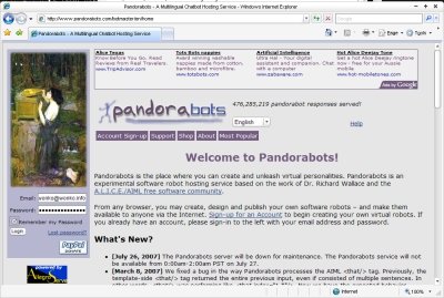 Sign in to PandoraBots Site